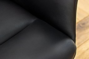 Scaun pivotant modern, Piele Naturala, Negru, PAPILLON