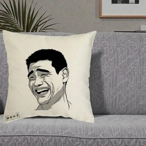Perna Decorativa Yao Ming Meme, 40x40 cm, Ecru, Husa Detasabila, Perna Inclusa, BEKZ®