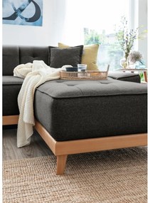 Canapea extensibilă în formă de "U" cu șezlong pe partea stângă Miuform Dazzling Daisy, gri închis