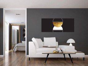 Tablou - Abstracție de aur și negru N⁰2 (120x50 cm)