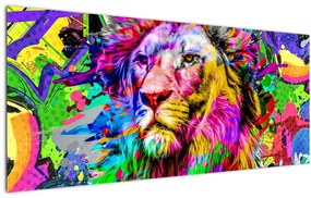 Tablou - 3D imaginea leului (120x50 cm)