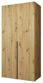 Dulap de haine 100 cm Alice 1 (Stejar artisan + Negru). 1126091