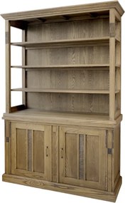 Bibliotecă cu 4 rafturi și 2 uși, finisaj natur, 135×45×196, " Marseille"