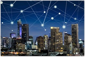 Tablou - Municipiul nocturn (90x60 cm)