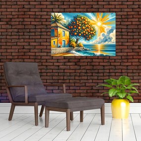 Tablou - Casă cu portocale I. (90x60 cm)