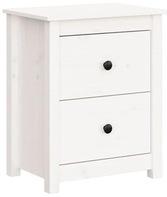 813681 vidaXL Noptieră, alb, 50x35x61,5 cm, lemn masiv de pin