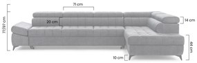 Colțar extensibil Valoris Maxi dreapta - gri șenil Perfect Harmony 85 - Oferta limitata