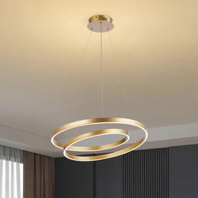 Brilagi-LED Lustra suspendată pe cablu LED reglabilă TWISTER, 48W, 230V, Ø 50 cm, auriu, cu telecomandă