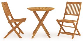 3058256 vidaXL Set mobilier grădină, pliabil, 3 piese, lemn masiv acacia