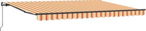 vidaXL Cortina Retractabilă Manual Galben și portocalie 450 × 300 cm