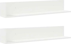 vidaXL Rafturi de perete 2 buc., alb, 100x16,5x16,5 cm, lemn prelucrat