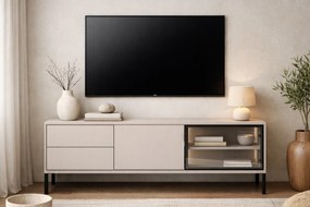 Comodă TV cu sertare și iluminare Harmona 160 cm - cașmir