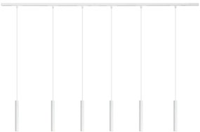 Sistem modern de iluminat pe șine cu 6 pendule albe monofazat - Slimline Keno