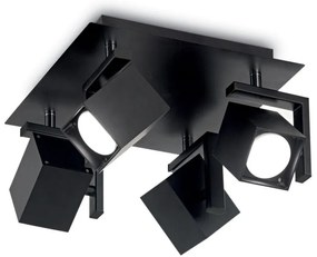 Plafoniera design modern cu 4 spoturi directionabile MOUSE PL4 neagra 156712