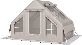 Outsunny Cort gonflabil 5–8 persoane, montare rapidă, 8000 mm impermeabil și rezistent la vânt cu pompă, racord pentru sobă, fereastră de acoperiș | Aosom Romania