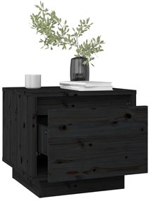 Noptiera, negru, 35x34x32 cm, lemn masiv de pin 1, Negru