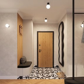 Plafonieră neagră cu abajur din sticlă ø 12 cm Orbital – Sollux