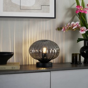 Lampă de masă de design neagră cu sticlă fumurie - Mochi