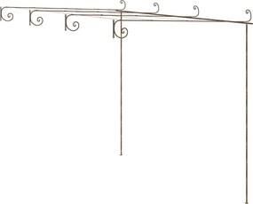 vidaXL Pergolă de grădină, maro antic, 4x3x2,5 m, fier