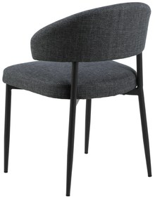 MAZZONI EXPORT IRIS Antracit [Gri închis] (material Basel 19) - SCAUN MODERN TAPIȚAT PENTRU SALON/SUFRAGERIE LOFT