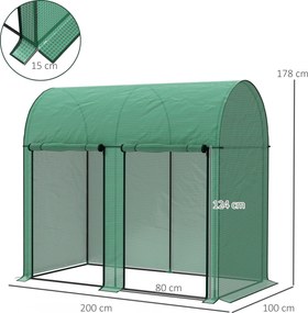 Outsunny Seră de grădină 2 m² dim. 2L x 1l x 1,78H m 2 Uși cu fermoar rulabile Oțel PE Densitate înaltă 140 g/m² Anti-UV alb | Aosom Romania