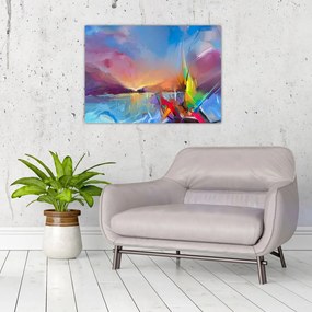 Tablou pe sticlă - Apus de soare (70x50 cm)