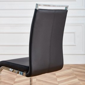 Set de 4 scaune de sufragerie cantilever, Negru | Aosom Romania