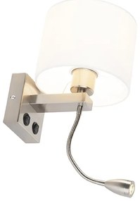 Lampa de perete moderna din otel cu abajur alb - Brescia