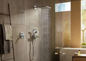 Dus fix Hansgrohe Raindance E 300 Air, prindere pe perete cu brat 390 mm, brushed black chrom - 26238340