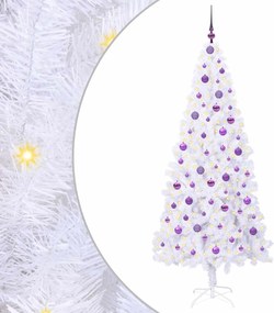 vidaXL Brad de Crăciun artificial cu 300 LED Alb 210 cm PVC și Oțel