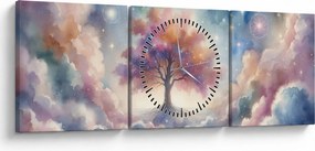 Tablou – Arborele vieții printre nori (cu ceas) (90x30 cm)