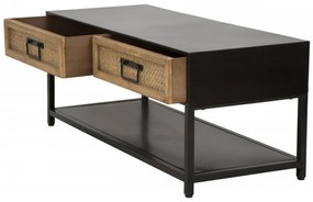 Comoda TV maro/neagra din metal si MDF, 95x38x38 cm, Hanoi Mauro Ferretti