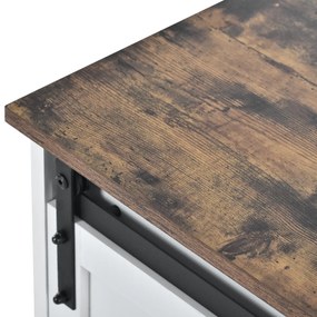 Mobilier TV stil Country Modern, Alb+Maro | Aosom Romania