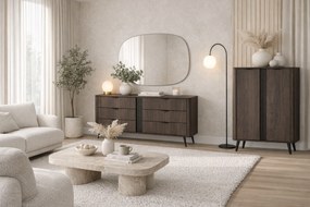 Comodă Edrin 163 cm cu sertare - stejar dunin / negru