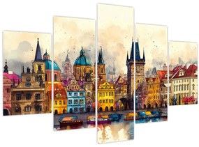 Tablou - Toamna în orașul pictat (150x105 cm)