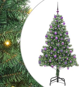 vidaXL Brad de Crăciun cu 300 LED cu suport Verde 210 cm PVC