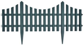 Gard despartitor de peluza, 17 buc., verde, 10 m 17, Verde
