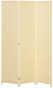 HOMCOM Paravan din lemn separator de camera pliabil cu 3 panouri 135 x 180 cm lemn natural | Aosom Romania