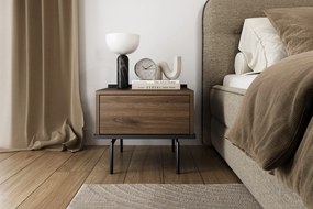 Noptieră Zenar cu sertar 50 cm - nuc elegant / negru