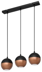 Lustră LED pe cablu MIDWAY 3xGU10/4,8W/230V negru/cupru