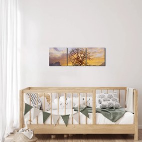 Tablou - Peisaj cu floarea soarelui (cu ceas) (90x30 cm)