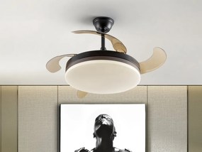 Lustra LED cu Ventilator si telecomanda, lame retractabile Vento negru/bronz