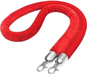 vidaXL Cordon de delimitare pentru stâlpi, roșu și argintiu, catifea