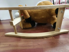 AIYAPLAY Cal Balansoar pentru Copii 18 Luni+, cu Nechezat Realist și Structură din Lemn Masiv, Maro | Aosom Romania
