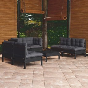 3096218 vidaXL Set mobilier grădină cu perne, 7 piese, lemn masiv de pin