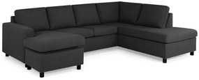 Colțar Scandinavian Choice C170Negru, Antracit, 283x199x80cm, Picioare: Plastic