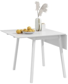 HOMCOM Masă de bucătărie pliabilă masă de dining pliantă cu blat rabatabil din lemn pentru 2 la 4 persoane alb | Aosom Romania