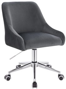 HR920K Scaun Grafit din Catifea cu Bază Cromata