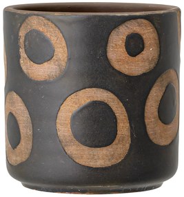 Ghiveci din teracotă Bloomingville Avo, înălțime 12 cm, negru