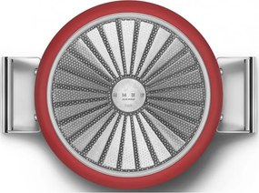 Oala cu capac SMEG CKFC2611RDM, 7,7 l, Ø26 cm, Acoperire cu teflon, Pana la 250°C, Inductie, Rosu